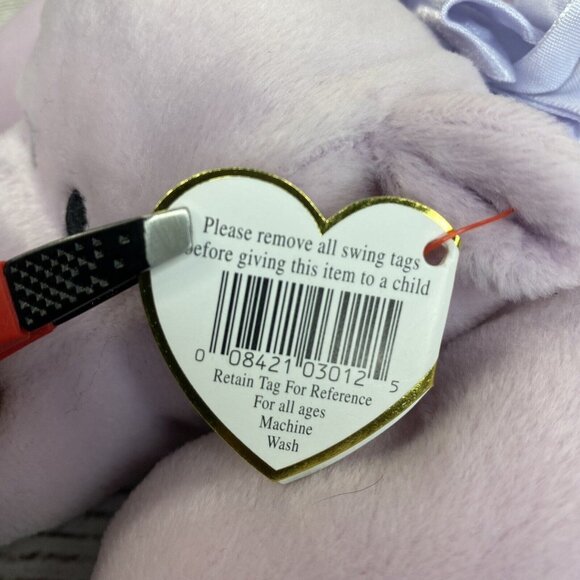 TUBBY 1996 TY Pillow Pals Lavender Hippo Soft Plush 15” Kids Stuffed Animal Toy - Picture 11 of 13